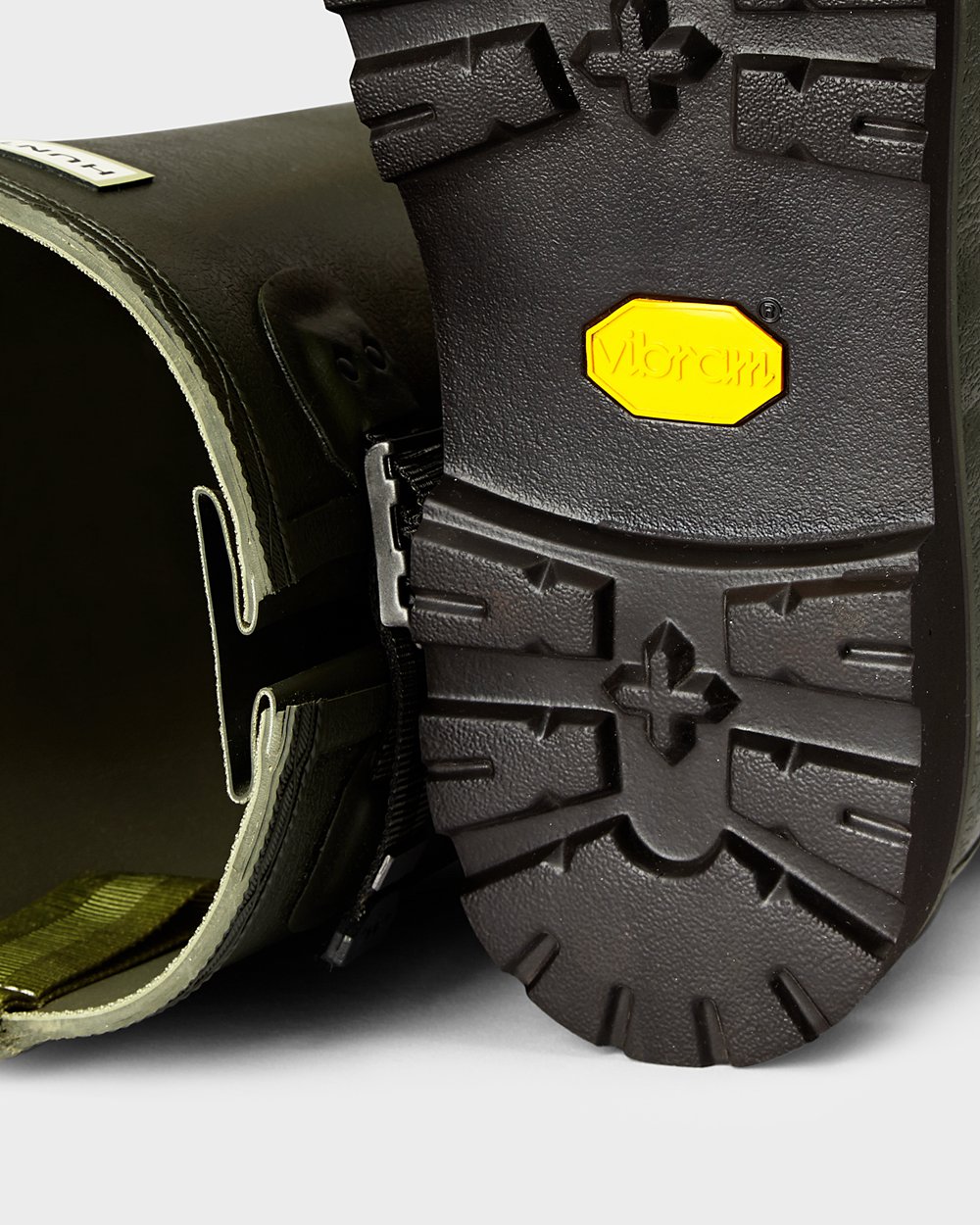 Hunter Uzun Yağmur Çizmeleri Erkek Koyu Zeytin Yeşili - Balmoral Side Adjustable - Türkiye GP8943057